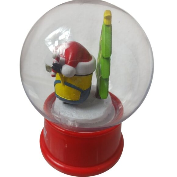 Gemmy Merry Minion Musical Christmas Snow Globe With Santa Hat & Tree Design Red - Picture 5 of 12